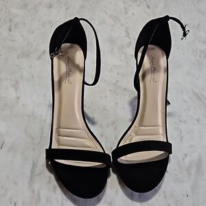 Black Faux Suede Heels Size 9